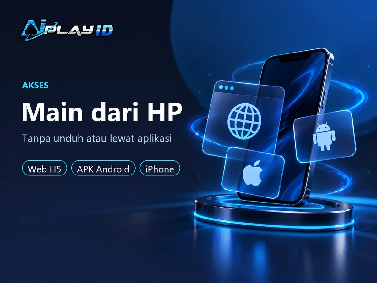 Banner akses AIPlay lewat web H5, APK Android dan iPhone