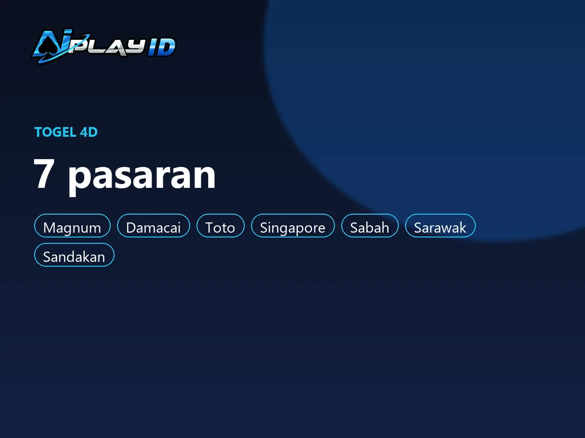 Panel tujuh pasaran togel 4D di AIPlay