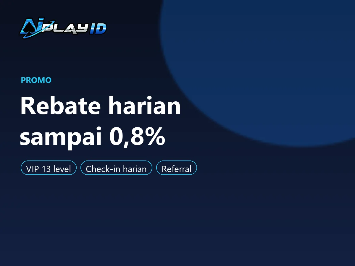 Panel promo AIPlay: rebate harian sampai 0,8% dan program VIP 13 level