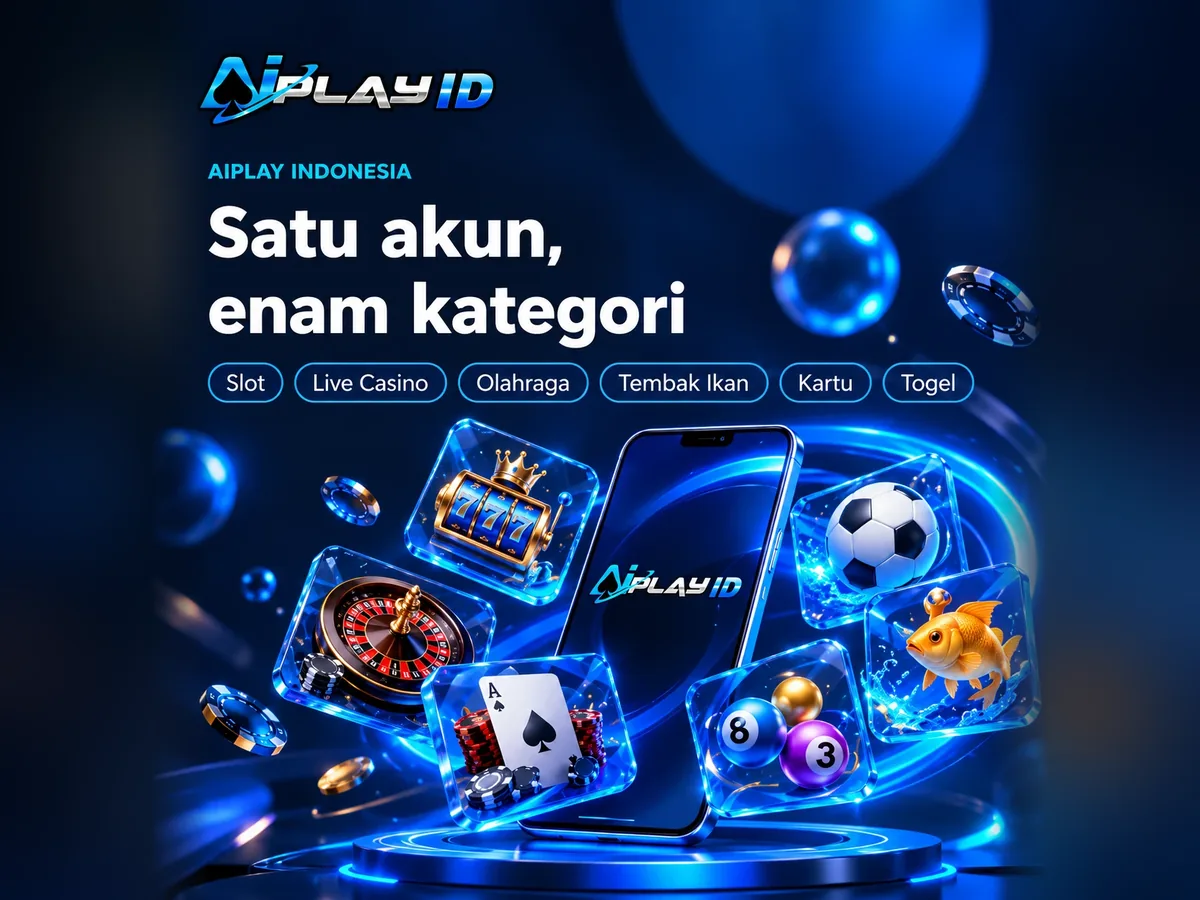 Banner AIPlay Indonesia: satu akun, enam kategori permainan